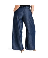 Women's Plus Tencel Denim Wide Leg Palazzo Pants