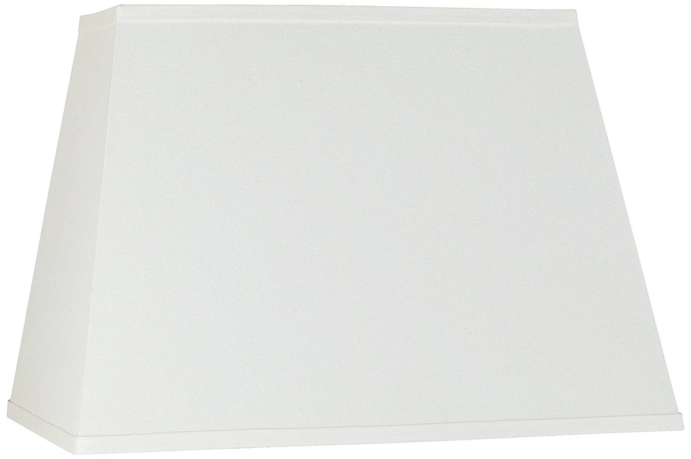 Ivory Linen Large Rectangular Lamp Shade 14" Wide x 6" Deep at Top and 18" Wide x 12" Deep at Bottom and 12" Height (Spider) Replacement with Harp and