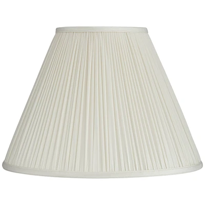Beige Mushroom Pleated Medium Empire Lamp Shade 7" Top x 16" Bottom x 12" Slant x 11.25" High (Spider) Replacement with Harp and Finial