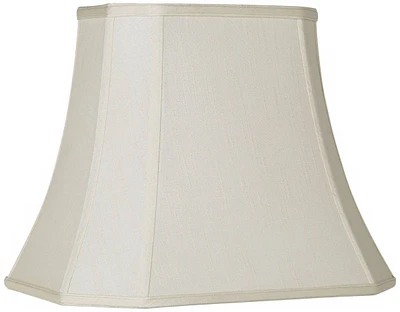Creme Medium Rectangle Cut Corner Lamp Shade 10" Wide x 7" Deep at Top and 16" Wide x 12" Deep at Bottom and 13" Slant x 12.5" H (Spider) Replacement
