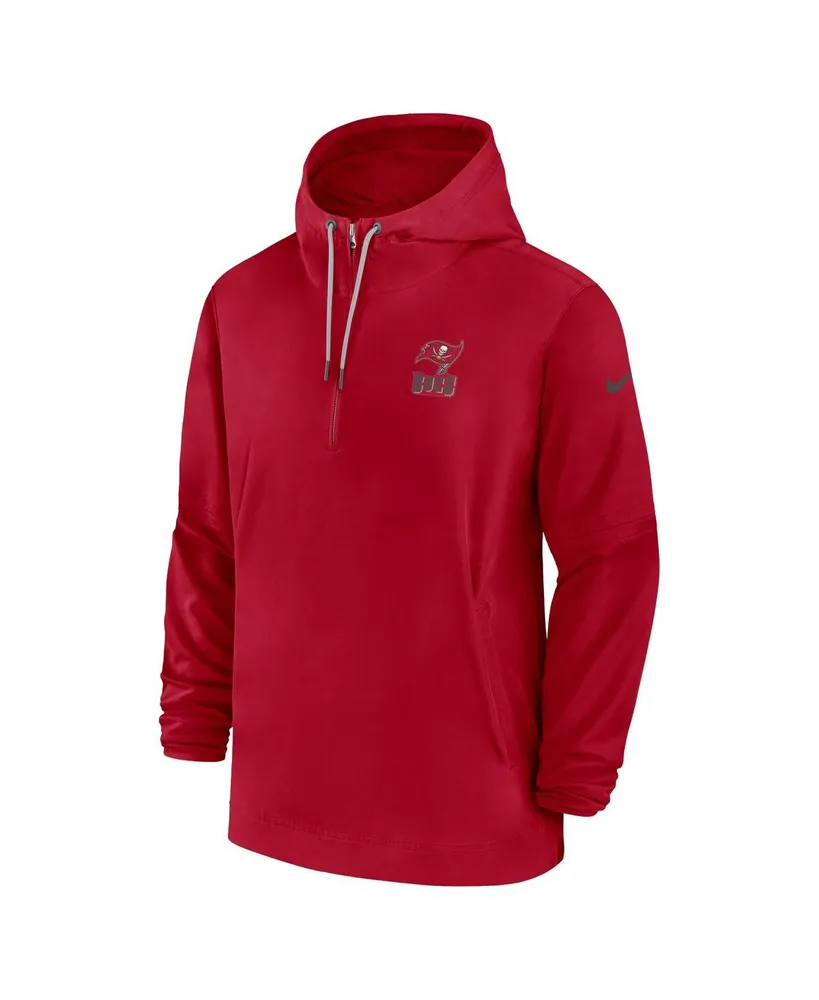 Men's Nike Red Tampa Bay Buccaneers Sideline Half-Zip Hoodie