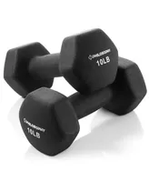 Philosophy Gym Neoprene Dumbbell Hexagon Hand Weights, 10 lb Pair - 20 lb Total