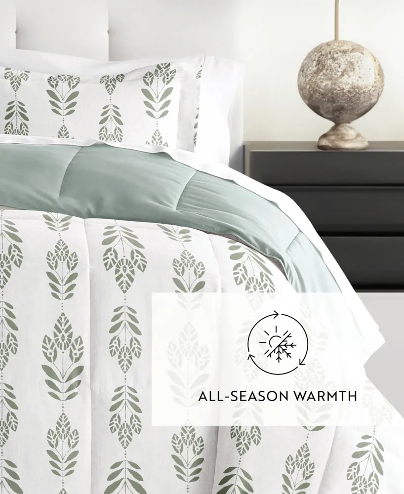 ienjoy Home Folk Leaves 3-Piece Comforter Set, King/California King