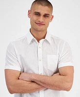 Sun + Stone Men's Blake Linen Chambray Short Sleeve Button-Front Shirt, Created for Macy's