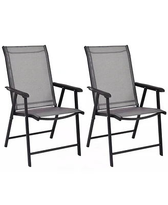 Sugift Set of 2 Outdoor Patio Folding Chairs