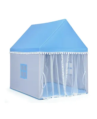 Sugift Kids Play Tent Large Playhouse Children Play Castle Fairy Tent Gift with Mat