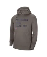 Men's and Women's Nike Heather Gray Philadelphia 76ers 2023/24 Performance Spotlight On-Court Practice Pullover Hoodie