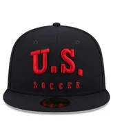 Men's New Era Navy Usmnt Text 59FIFTY Fitted Hat