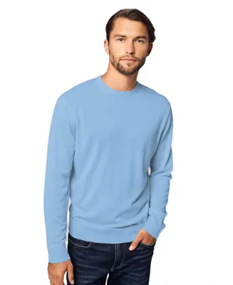 Bellemere New York Men's Pure Crew Neck Merino-Cashmere Sweater