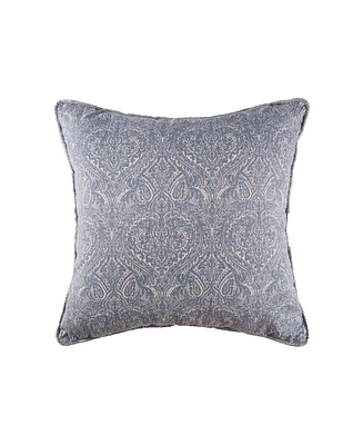 18" x 18" Desiree Damask Blue Cotton Decor Throw Pillow