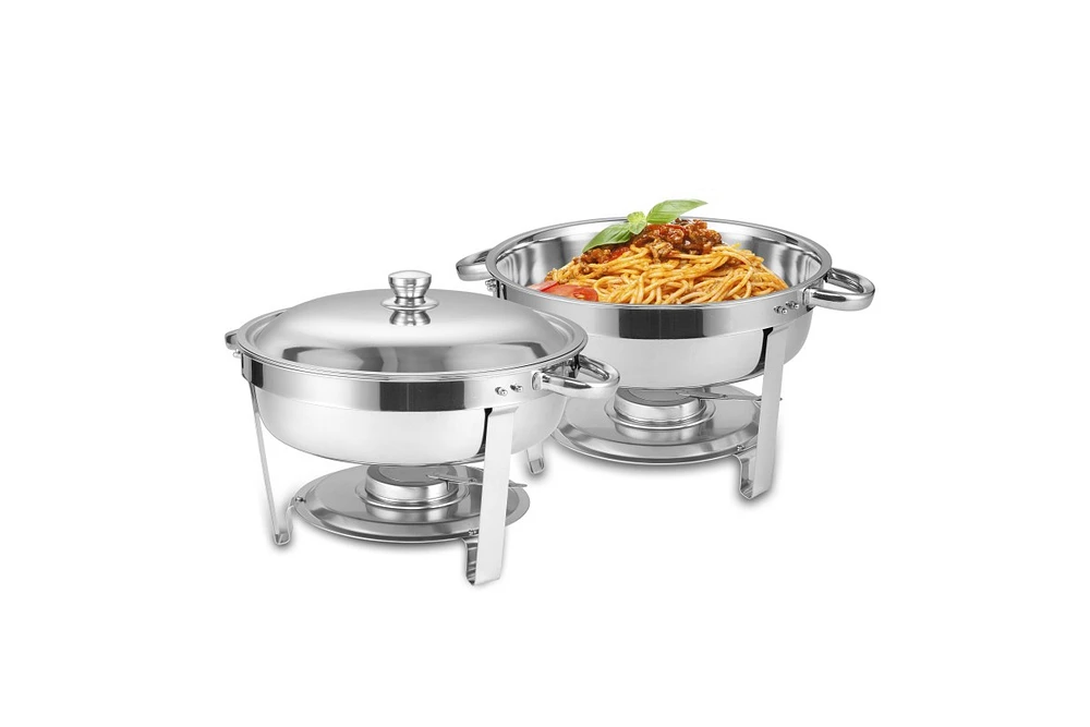 Simplie Fun Round Buffet Catering Dish For Home And Outdoor 2 Pcs/ Sets
