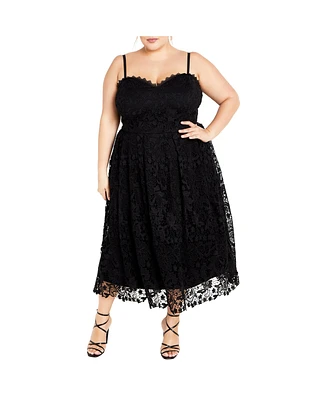 City Chic Women's Scarlet Lace Dress