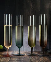 The Wine Savant Multicolored Beautiful Champagne Flutes, Set of 4