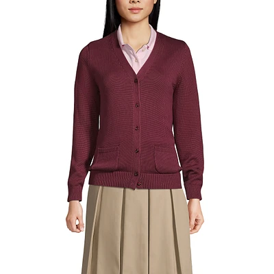 Lands' End Women's Cotton Modal Button Front Cardigan Sweater
