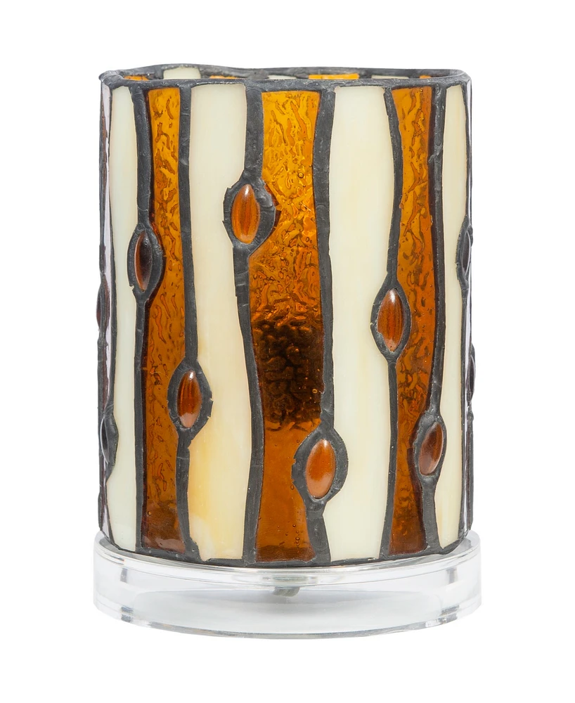 Dale Tiffany 6.25" Tall Diamond Hill Tiffany Handmade Genuine Stained Glass Shade with Jewel Accent Lamp