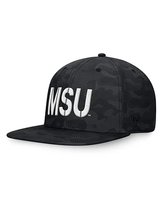 Men's Top of the World Black Michigan State Spartans Oht Military-Inspired Appreciation Troop Snapback Hat