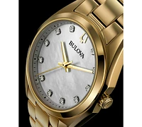 Bulova Women's Surveyor Diamond (1/20 ct. t.w.) Gold-Tone Stainless Steel Bracelet Watch 31mm