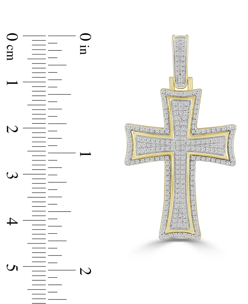 Men's Diamond Pave Flared Cross Pendant (1/2 ct. t.w.) in 10k Gold