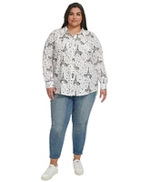 Karl Lagerfeld Paris Plus Whimsical Woven Shirt, First@Macy's