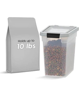 Iris 12.75 Quart Airtight Pet Food Storage Container for Dog, Cat, Bird and Other Animals, Gray