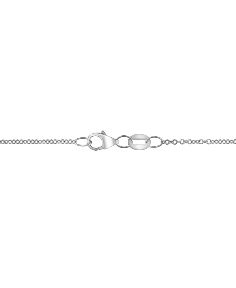 Effy Sapphire (1 ct. t.w.) & Diamond (1/8 ct. t.w.) 18" Pendant Necklace in 14k White Gold