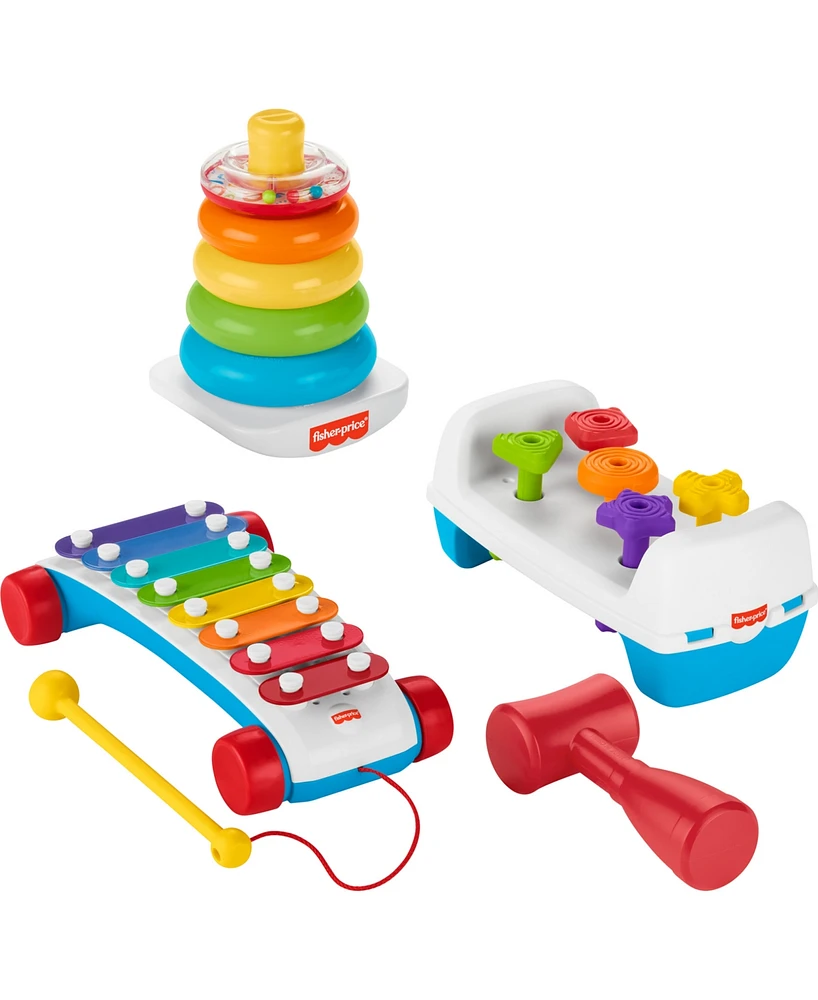 Fisher Price Classic Playtime Collection Gift Set of 3 Baby and Toddler Developmental Toys - Macy's Exclusive