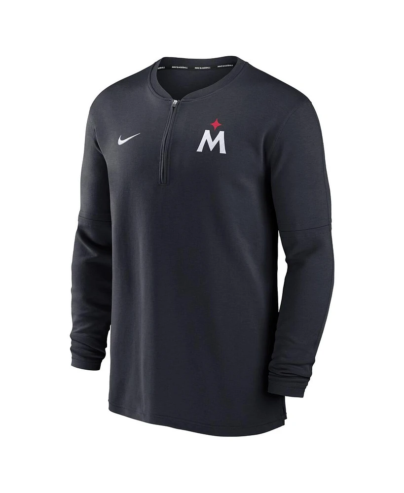 Men's Nike Navy Minnesota Twins Authentic Collection Game Time Performance Quarter-Zip Top