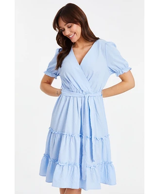 Quiz Women's Textured Frill Detail Midi Dress