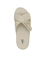 Calvin Klein Women's Eandria Criss-Cross Flat Casual Sandals