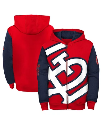 Big Boys Outerstuff Red, Navy St. Louis Cardinals Postcard Full-Zip Hoodie Jacket
