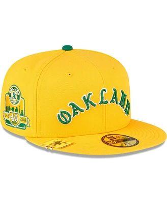 Men's New Era Gold Oakland Athletics City Flag 59FIFTY Fitted Hat