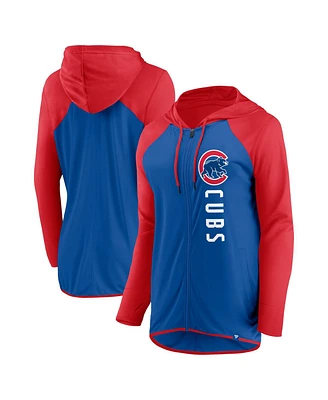 Women's Fanatics Royal, Red Chicago Cubs Forever Fan Full-Zip Hoodie Jacket