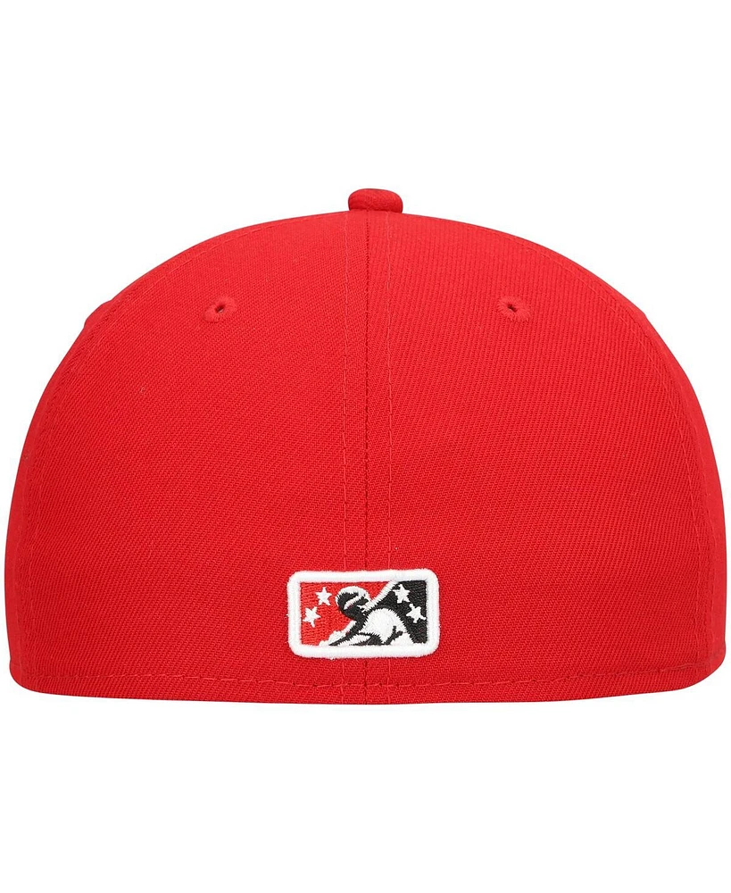 Men's New Era Red Fresno Grizzlies Home Authentic Collection 59FIFTY Fitted Hat
