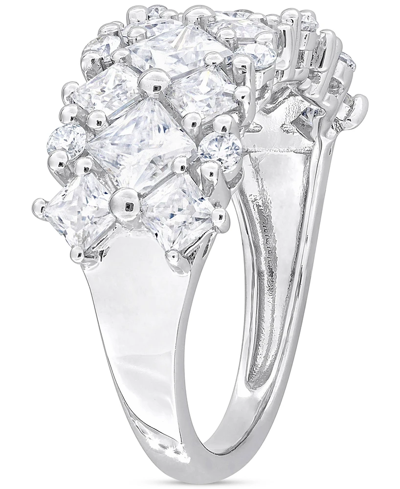 Moissanite Mixed-Cut Cluster Ring (3-5/8 ct. t.w.) Sterling Silver