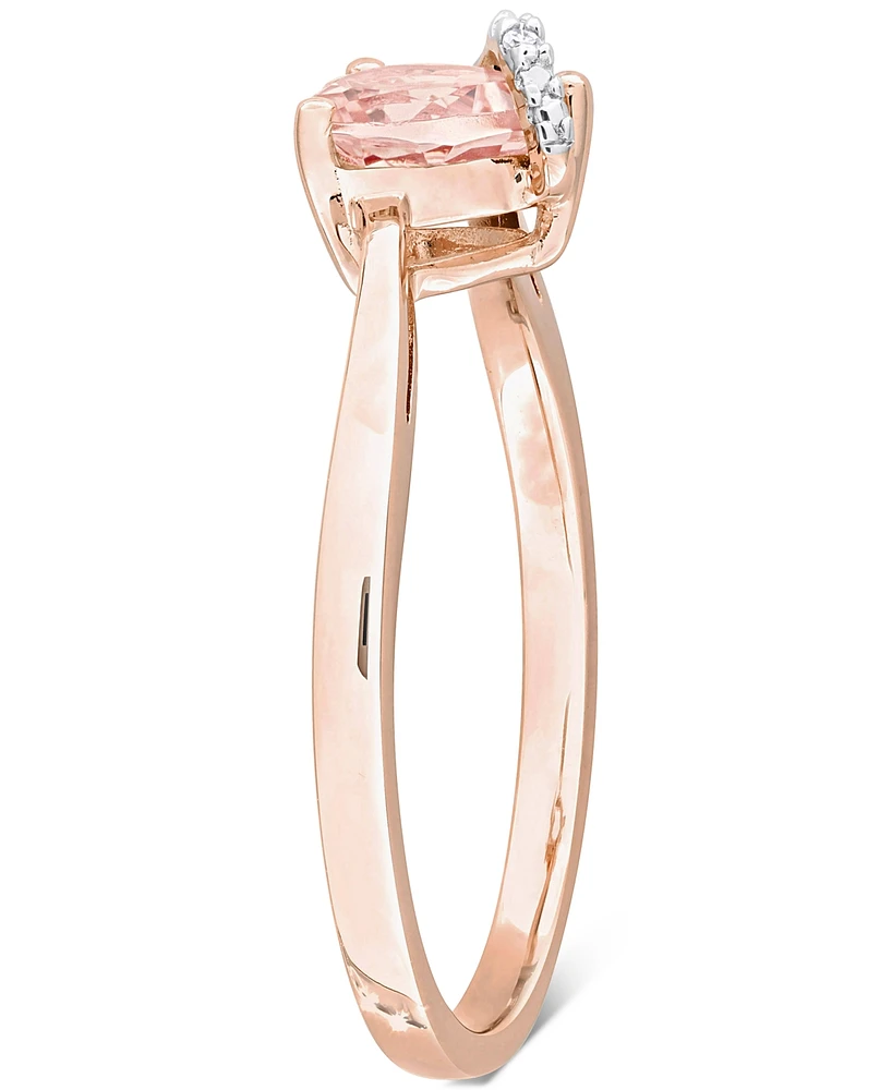 Morganite (5/8 ct. t.w.) & Diamond Accent Heart Ring 18k Rose Gold Flash-Plated Sterling Silver