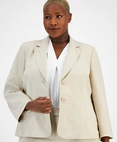 Le Sui Plus Two Button Jacket & Extended-Tab Pantsuit