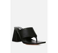 Muse Me Triangular Block Heel Thong Sandals