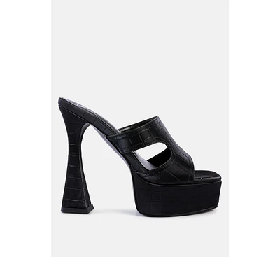 pda croc high heel platform sandals