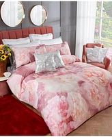 By Caprice Home 100% Cotton Rose Bloom Print Duvet Cover Set With Matching Pillow Cases Queen