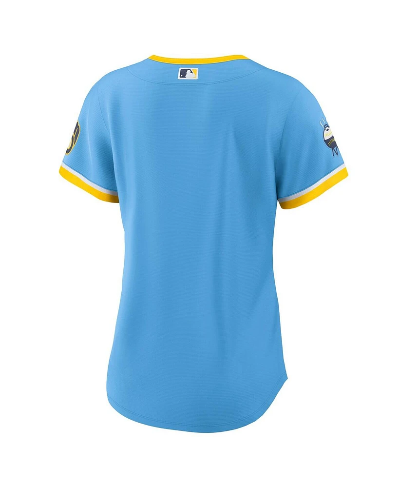 Women's Nike Powder Blue Milwaukee Brewers City Connect Replica Team Jersey