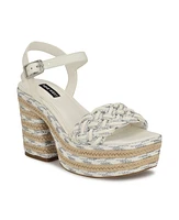 Nine West Women's Cinka Block Heel Square Toe Dress Sandals