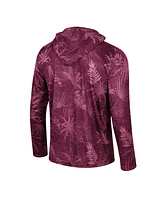 Men's Colosseum Maroon Arizona State Sun Devils Palms Printed Lightweight Quarter-Zip Hooded Top