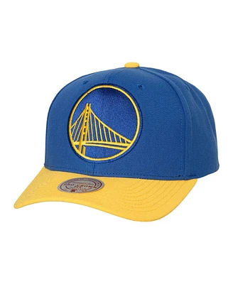 Men's Mitchell & Ness Royal, Gold Golden State Warriors Soul Xl Logo Pro Crown Snapback Hat