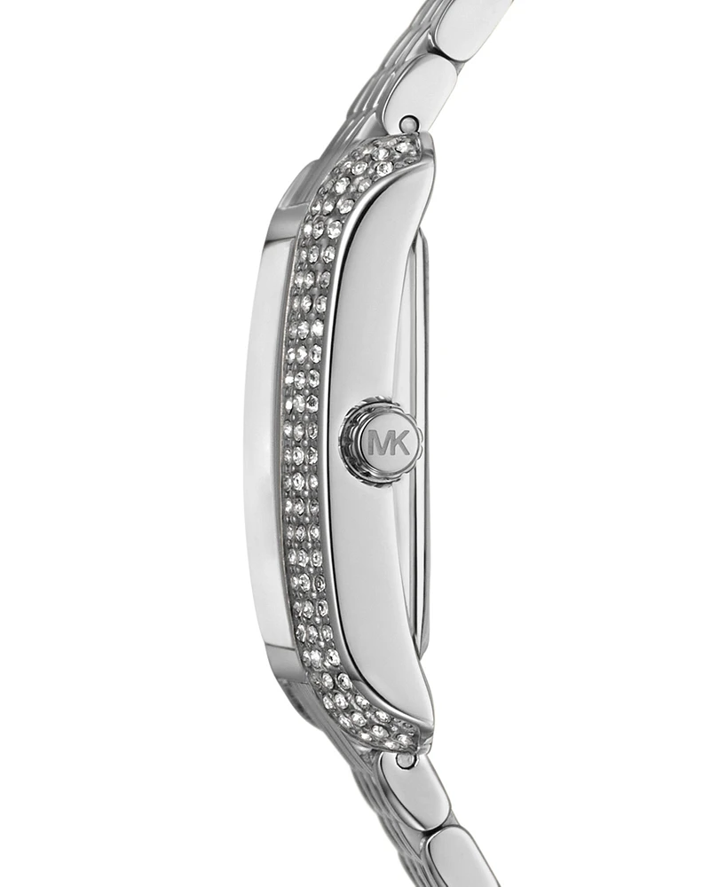 Michael Kors Women's Emery Three-Hand Silver-Tone Stainless Steel Watch 27mm x 33mm