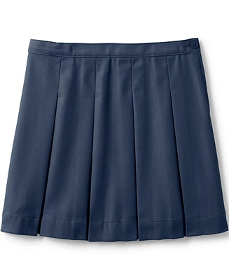 Lands' End Little Girls Poly-Cotton Box Pleat Skirt Top of Knee