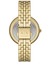 A|X Armani Exchange Women's Brooke Three Hand Gold-Tone Stainless Steel Watch 38mm
