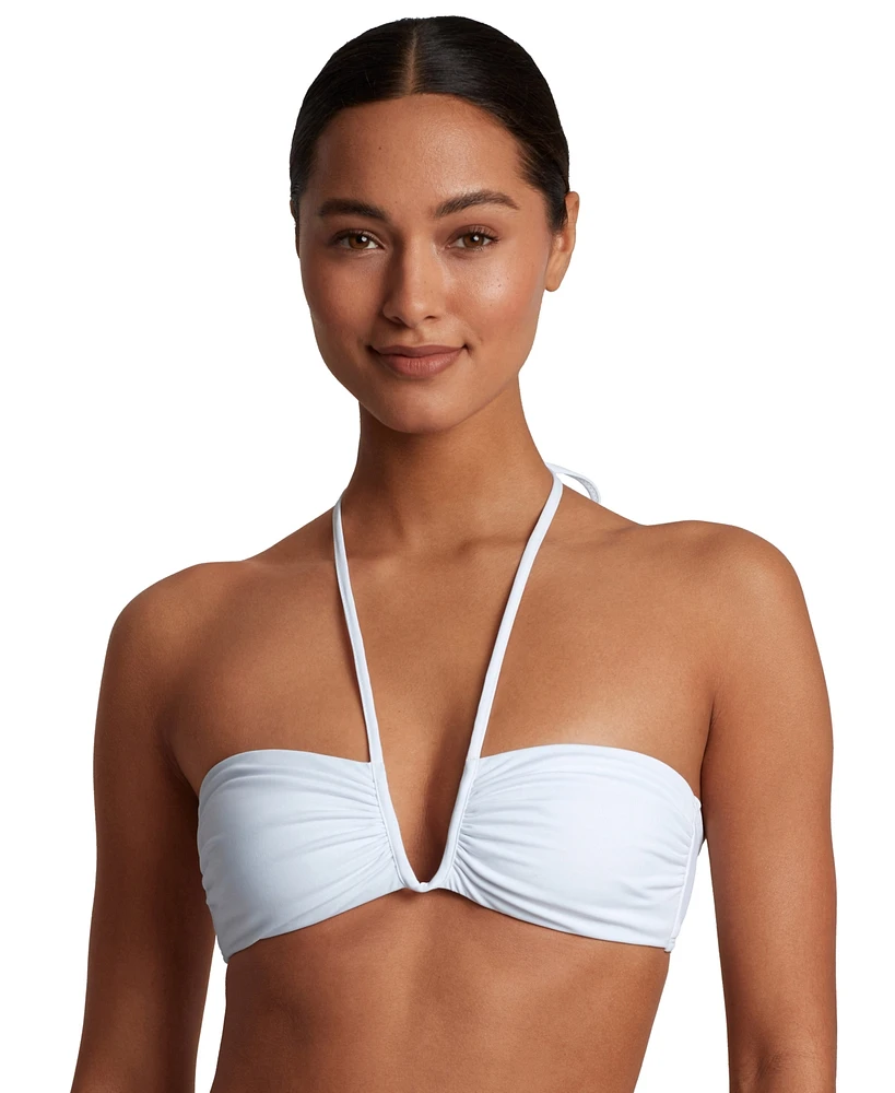 Lauren Ralph Lauren Women's Shirred V-Wire Bandeau Bikini Top