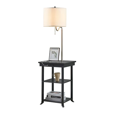 Atamin Ava - Bedside Table with Floor Lamp, Usb and Usb-c Ports, Charging Station
