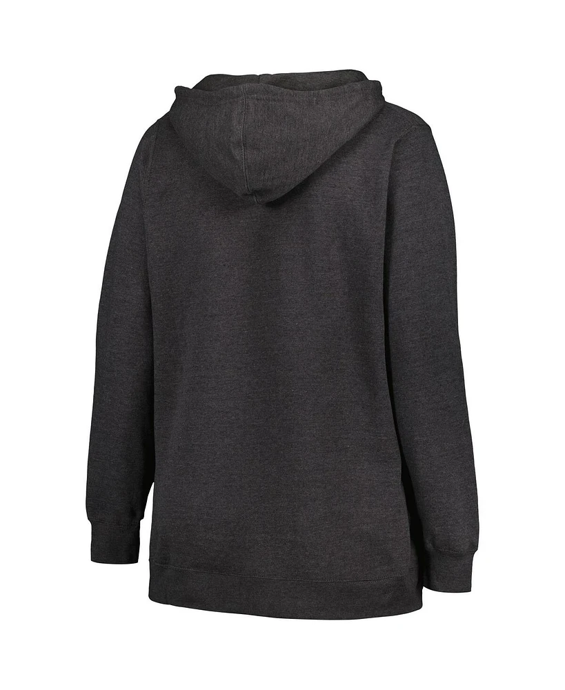 Women's Profile Heather Charcoal Colorado Avalanche Plus Arch Over Logo Pullover Hoodie