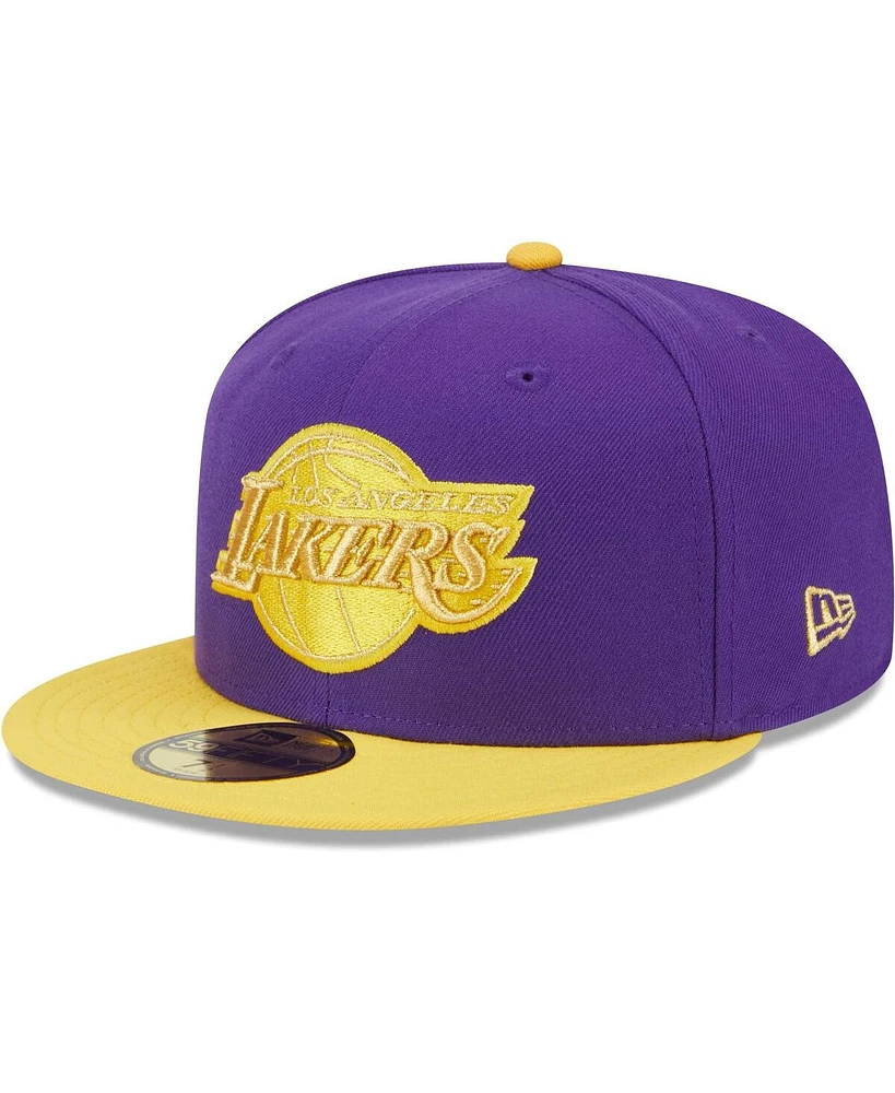 Men's New Era Purple, Gold Los Angeles Lakers Gameday Pop Stars 59FIFTY Fitted Hat